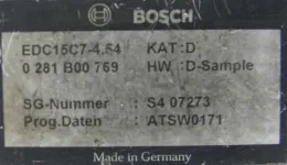 Блок керування двигуном EDC15C7-4.54 0281b00769 bosch