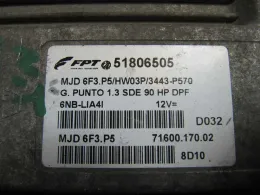 Блок управления 71600.170.02 fiat grande punto 1.3 51806505 mjd6f3.p5