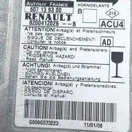 607139300B блок управления AirBag (SRS) Renault Megane II 2002