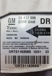 DRT0116358S блок управления AirBag (SRS) Opel Corsa C 2001