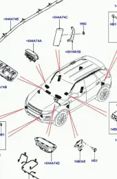 LR032045 блок управління AirBag (SRS) Land Rover Range Rover Evoque L538 2015