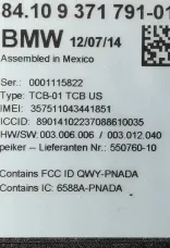 0001115822 блок управления bluetooth BMW 3 F30 F35 F31 2016