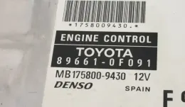 896610F091 блок управления двигателя с ключем, комплект Toyota Corolla Verso E121 2007