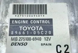 MB2751006940 блок управления двигателя с ключем, комплект Toyota Avensis T250 2007